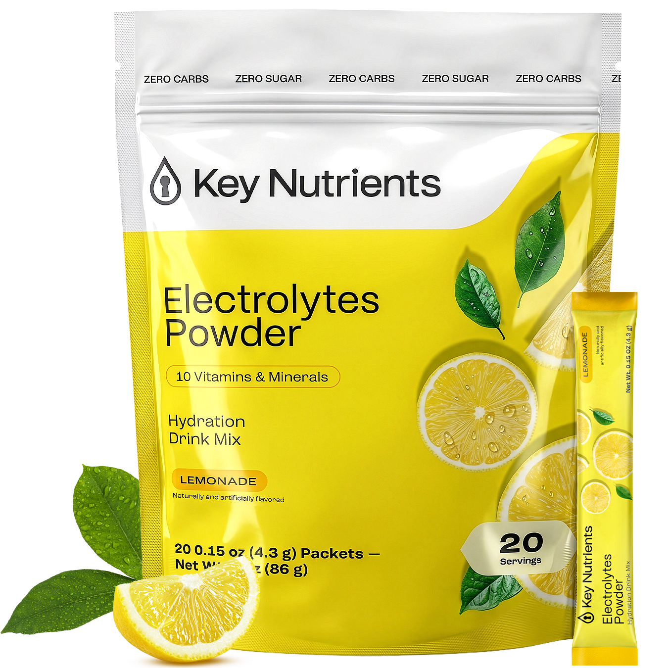 Polvo de Electrolitos Sin Azúcar Key Nutrients | Electrolyte Recovery Plus Powder Sugar-Free