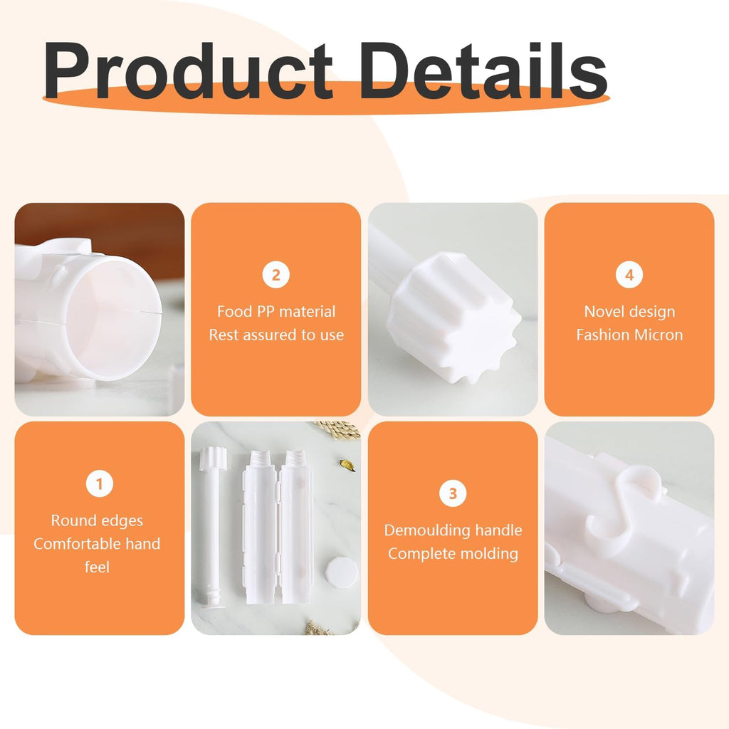 Sushi Making Kit, Food Grade Sushi Bazooka, Sushi Maker, Bamboo Sushi Rolling，For Beginners & Hobbyists - Craft Rolls with Rice, Vegetables, Meat
