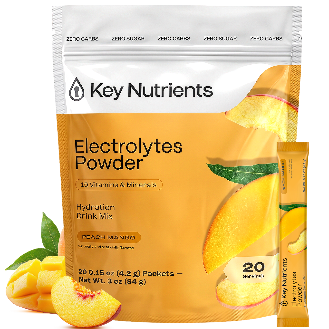 Polvo de Electrolitos Sin Azúcar Key Nutrients | Electrolyte Recovery Plus Powder Sugar-Free
