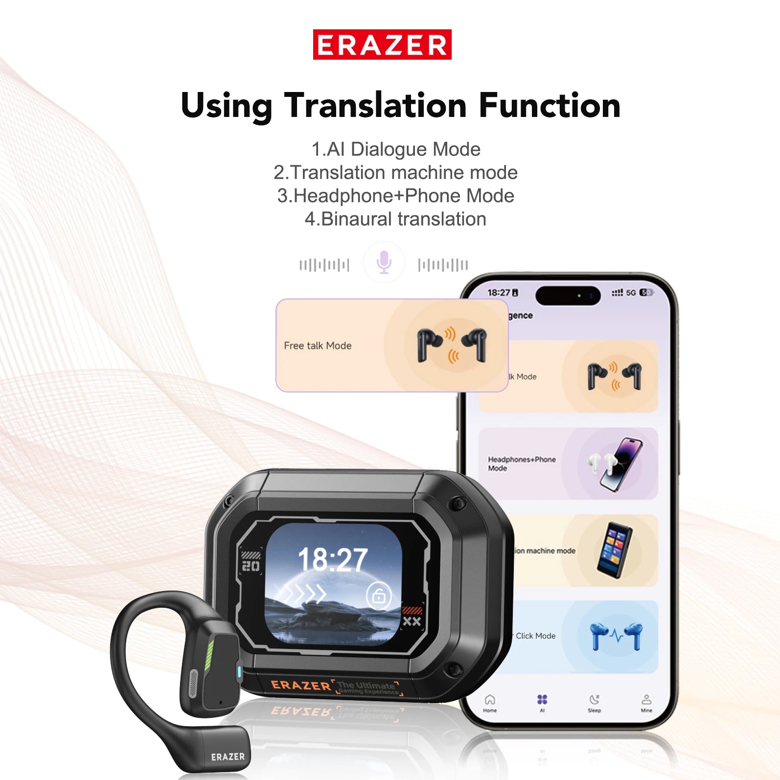 [AI Translator Earbuds] XP6 Wireless Headphones Gaming Headset Equalizer APP Bluetooth Earphones Waterproof Powerful Sound