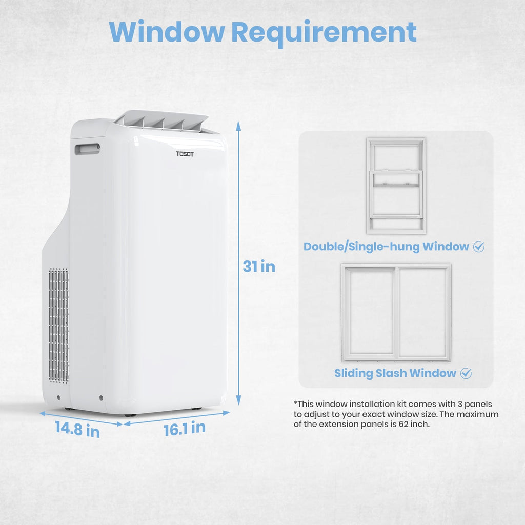 Aomi – Aire Acondicionado Portátil 14,000 BTU con Bomba de Calor | 14,000 BTU Heat Pump Portable AC