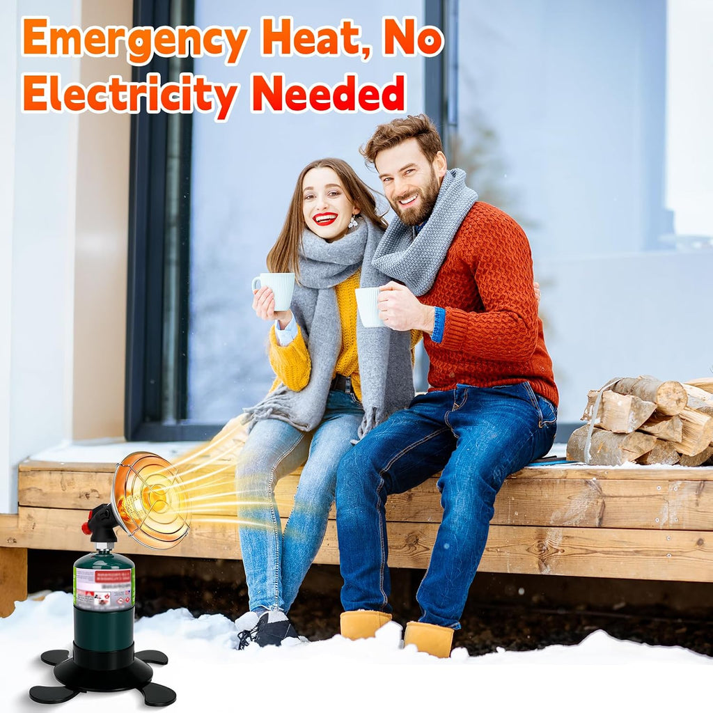Portable Propane Heater for Camping, Outdoor Small Space Patio Gas Heater | Cordless Heater with Foldable Tank Holder, Fast Radiant Warmth for Ventilated Tents, Winter Hiking, Ice Fishing, Hunting