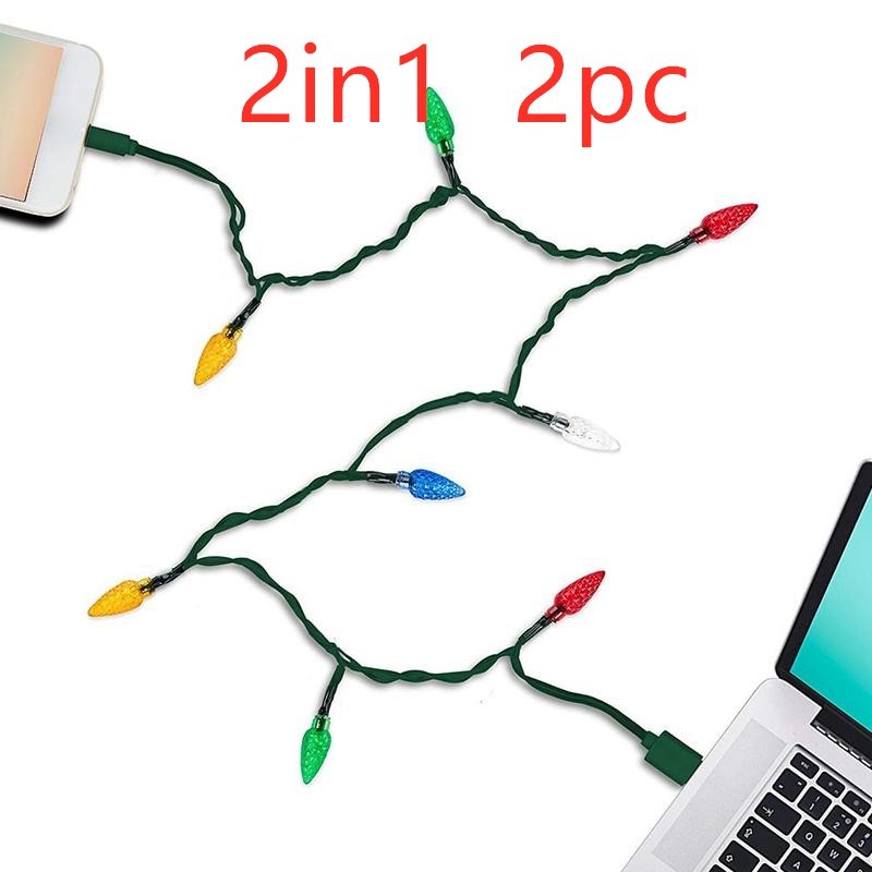Cable USB Navideño con Luces LED | Christmas LED USB Charging Cable with Lights