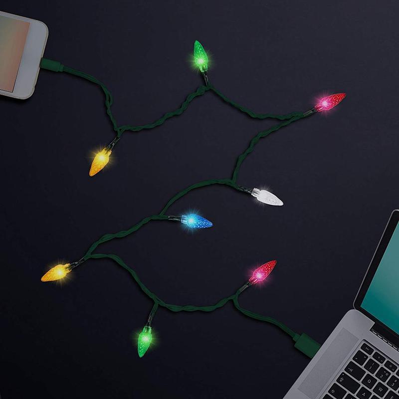 Christmas LED USB Charging Cable with Lights