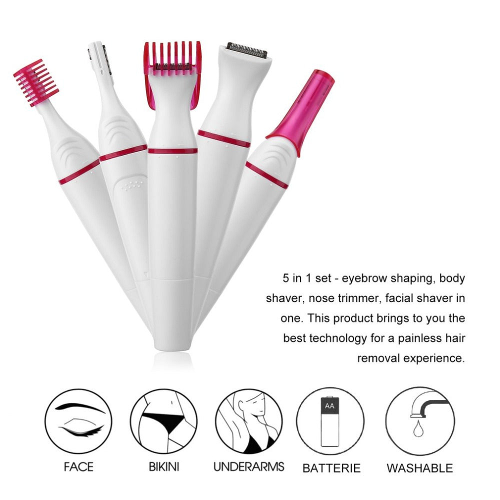 Afeitadora Eléctrica 5 en 1 para Mujer | 5-in-1 Women Electric Shaver