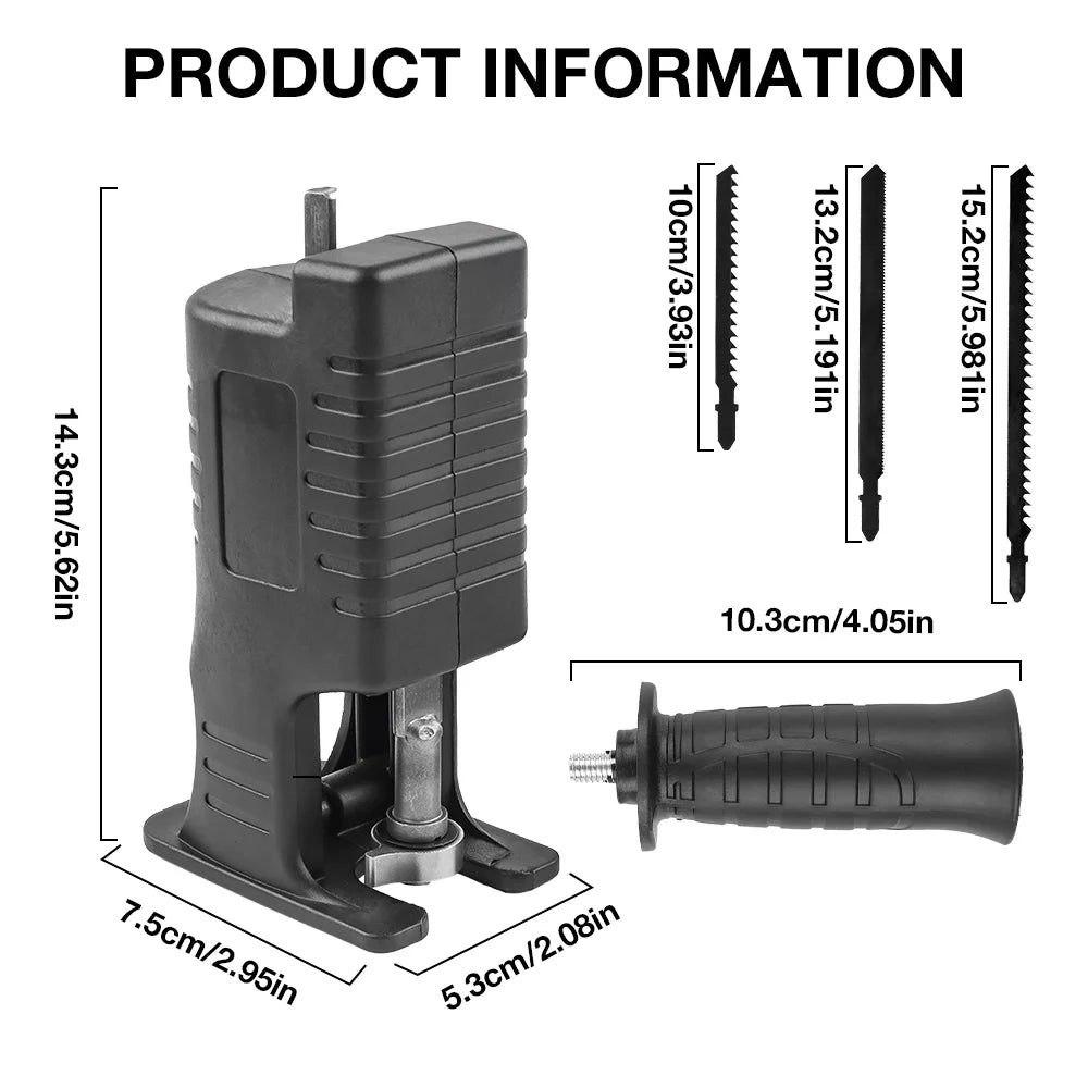 3/9Pcs Multipurpose Reciprocating Saw Adapter Kit Portable Electric Jig Saw for Cutting Wood/Pvc/Metal Home DIY Woodworking Tool