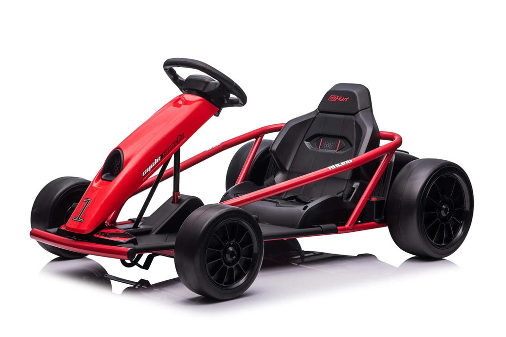 24V Red Drift Go-Kart with Electric Motor