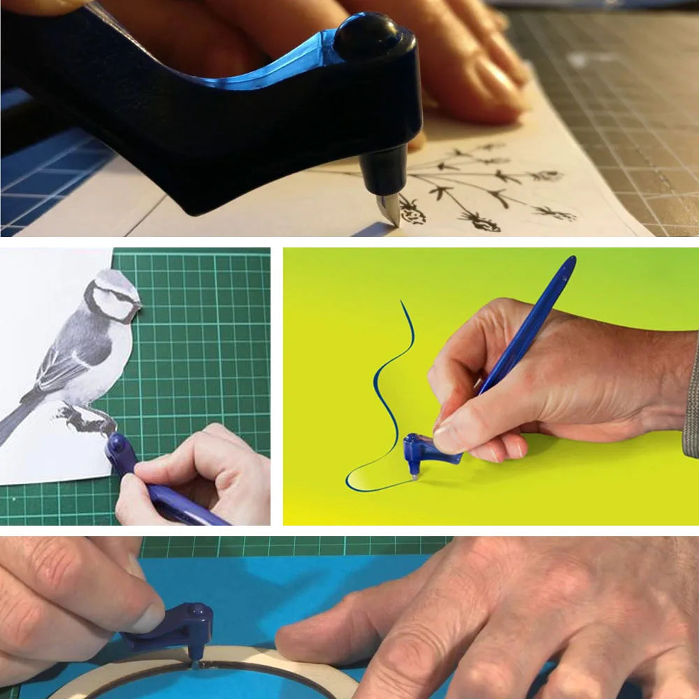 Craft Cutting Tools Kit 360 Degree Rotating Gyro Cutting Art Cutting Tools with Cutting Pen 15/30/45 Degree Blades Cutting Mat