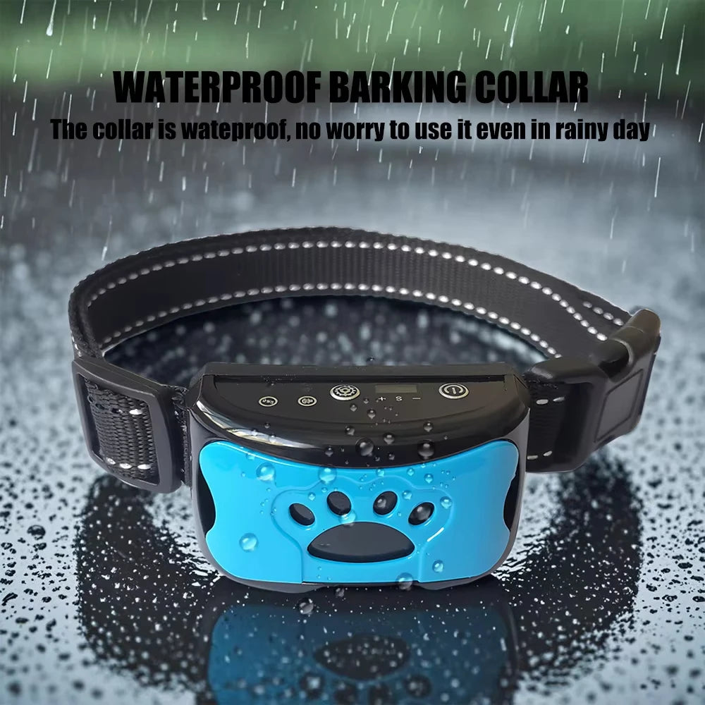 Intelligent anti Bark Collar for Dogs, Auto Ultrasonic & Vibration 3-Mode Training, USB Rechargeable Bark Control Device