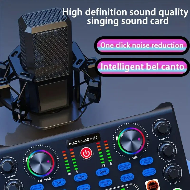 Tarjeta de Sonido HD X60 — Mezclador Profesional para Karaoke, KTV y Streaming