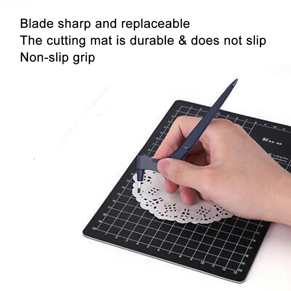 Craft Cutting Tools Kit 360 Degree Rotating Gyro Cutting Art Cutting Tools with Cutting Pen 15/30/45 Degree Blades Cutting Mat