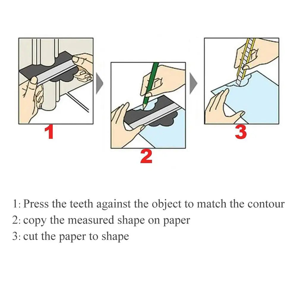 Profile Duplication Gauge Shape Gauge Duplicator Plastic Contour Copy Duplicator Magic Measuring Tool for Woodworking Tool