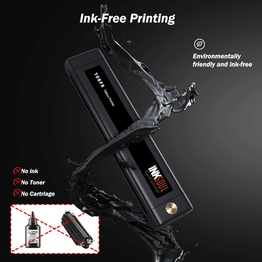 INKSOUL® T08FS – Impresora Inalámbrica de Plantillas para Tatuajes
