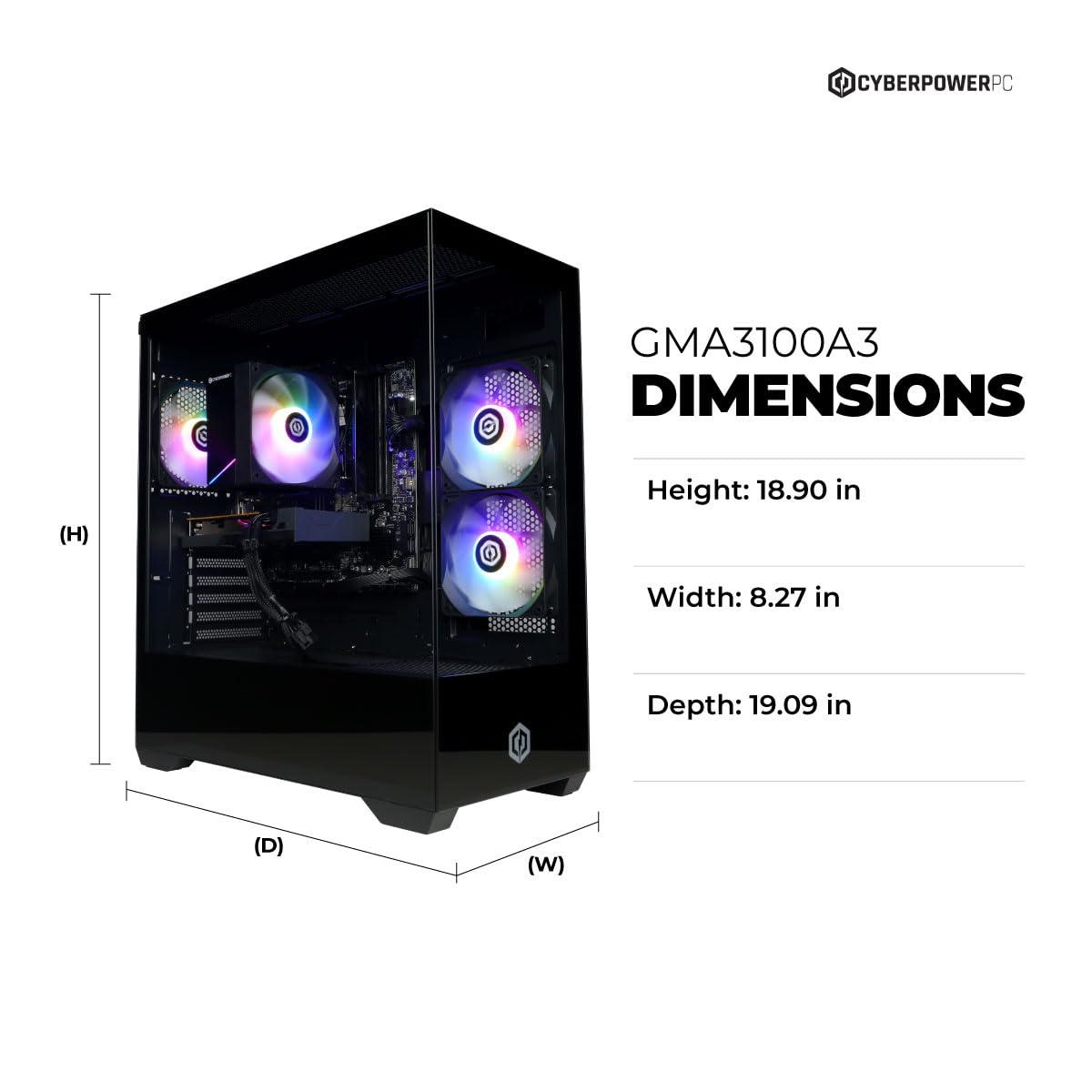 PC Gaming CyberPowerPC Gamer Master — Ryzen 5 5500, RX 6400, 16GB RAM, 500GB SSD