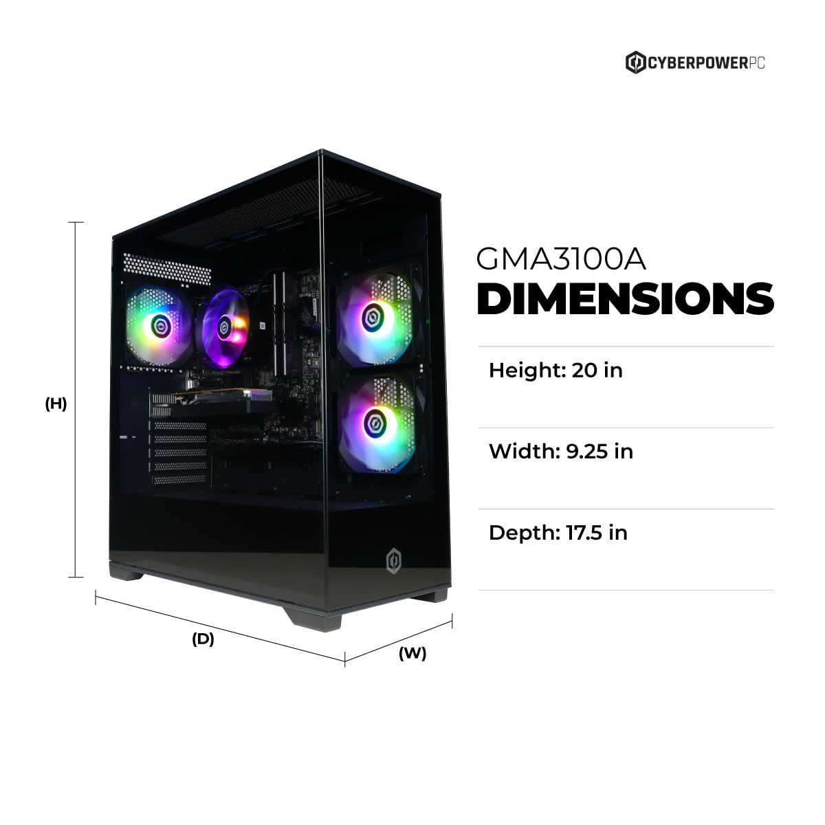 PC Gaming CyberPowerPC Gamer Master — Ryzen 5 5500, RX 6400, 16GB RAM, 500GB SSD