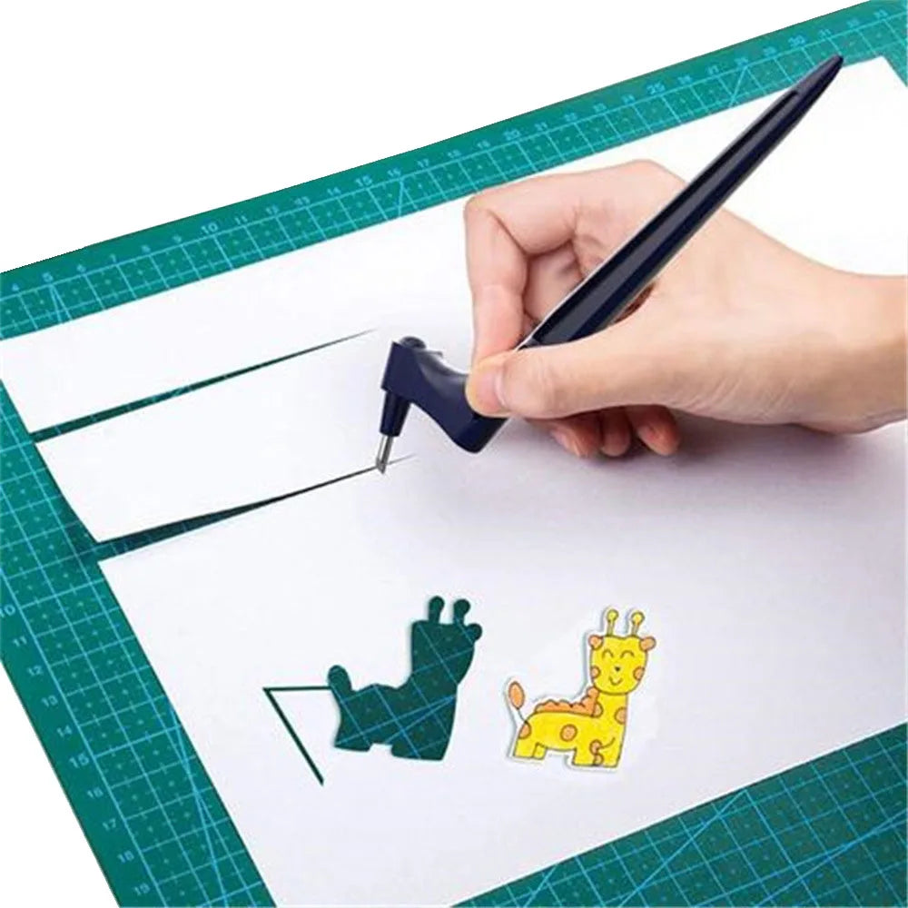 Craft Cutting Tools Kit 360 Degree Rotating Gyro Cutting Art Cutting Tools with Cutting Pen 15/30/45 Degree Blades Cutting Mat