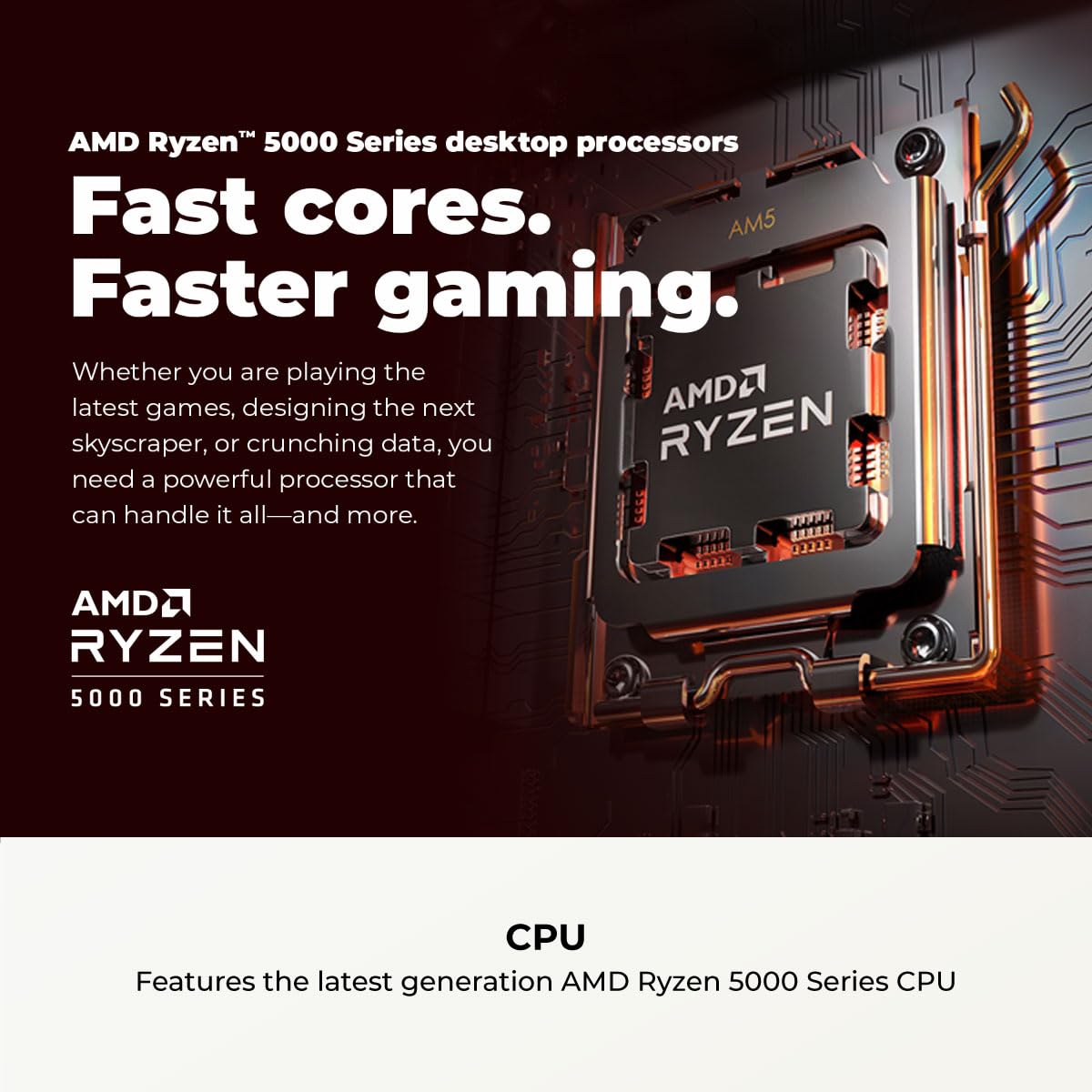 PC Gaming CyberPowerPC Gamer Master — Ryzen 5 5500, RX 6400, 16GB RAM, 500GB SSD
