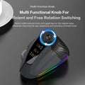 RGB Backlit Speed Roller Wireless Vertical Mouse with Function Adjustment Knob Bluetooth USB Ergonomic Mice Slient Click