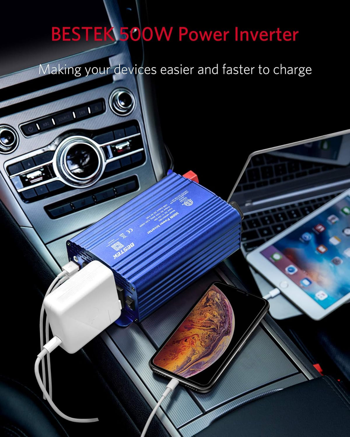 500W Power Inverter for Vehicles DC 12V to AC 110V Car Plug Adapter