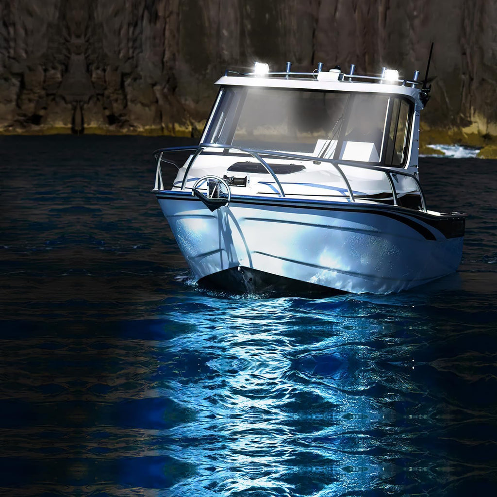 Marine LED Light Pods 2PCS 4 Inch White for Boat Deck Truck Tractor