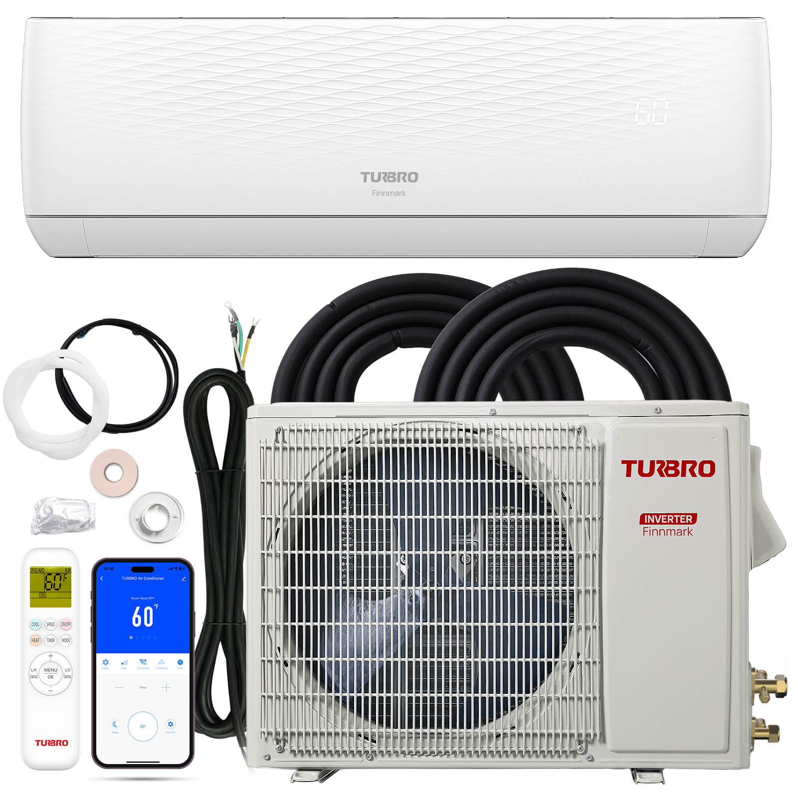 Finnmark – Mini Split AC 12,000 BTU Zona Única R32 | 12,000 BTU Single Zone Mini Split AC