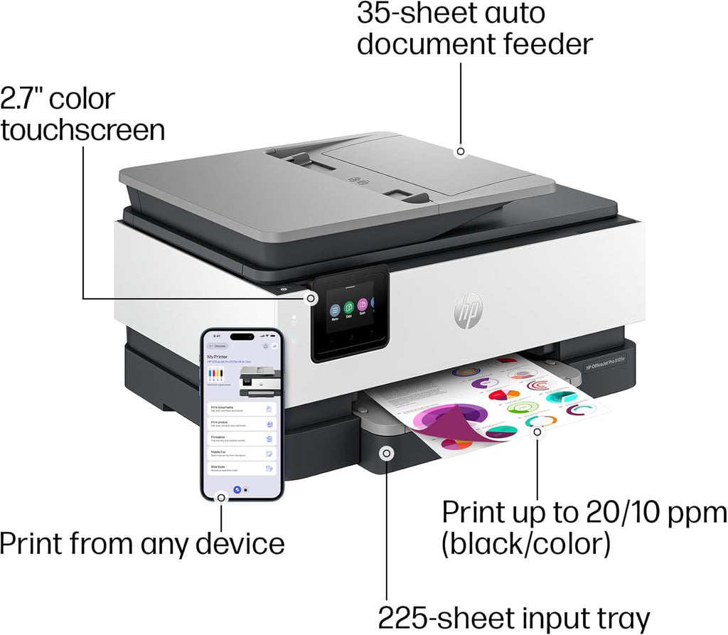 HP OfficeJet Pro 8125e – Impresora Multifunción Inalámbrica con IA | Wireless All-in-One Printer