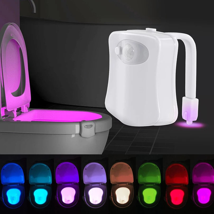 Toilet Night Light PIR Motion Sensor Toilet Lights LED Washroom Night Lamp 16 Colors Toilet Bowl Lighting for Bathroom Washroom