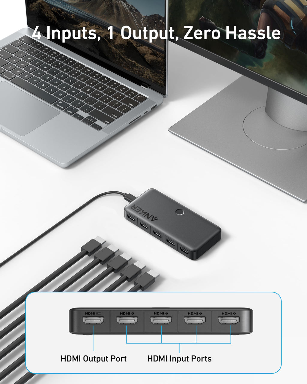 Anker HDMI Switch | Selector 4 Entradas 1 Salida 4K