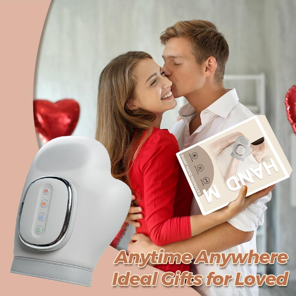 Hand Massager with Heat and Compression,Full-Hand and Wrist Coverage | Cordless Hand Massager, 3 Massage 3 Temperatures 5 Compression Models for Women Men Wrist Palm Finger Fathers Day Dad Gifts