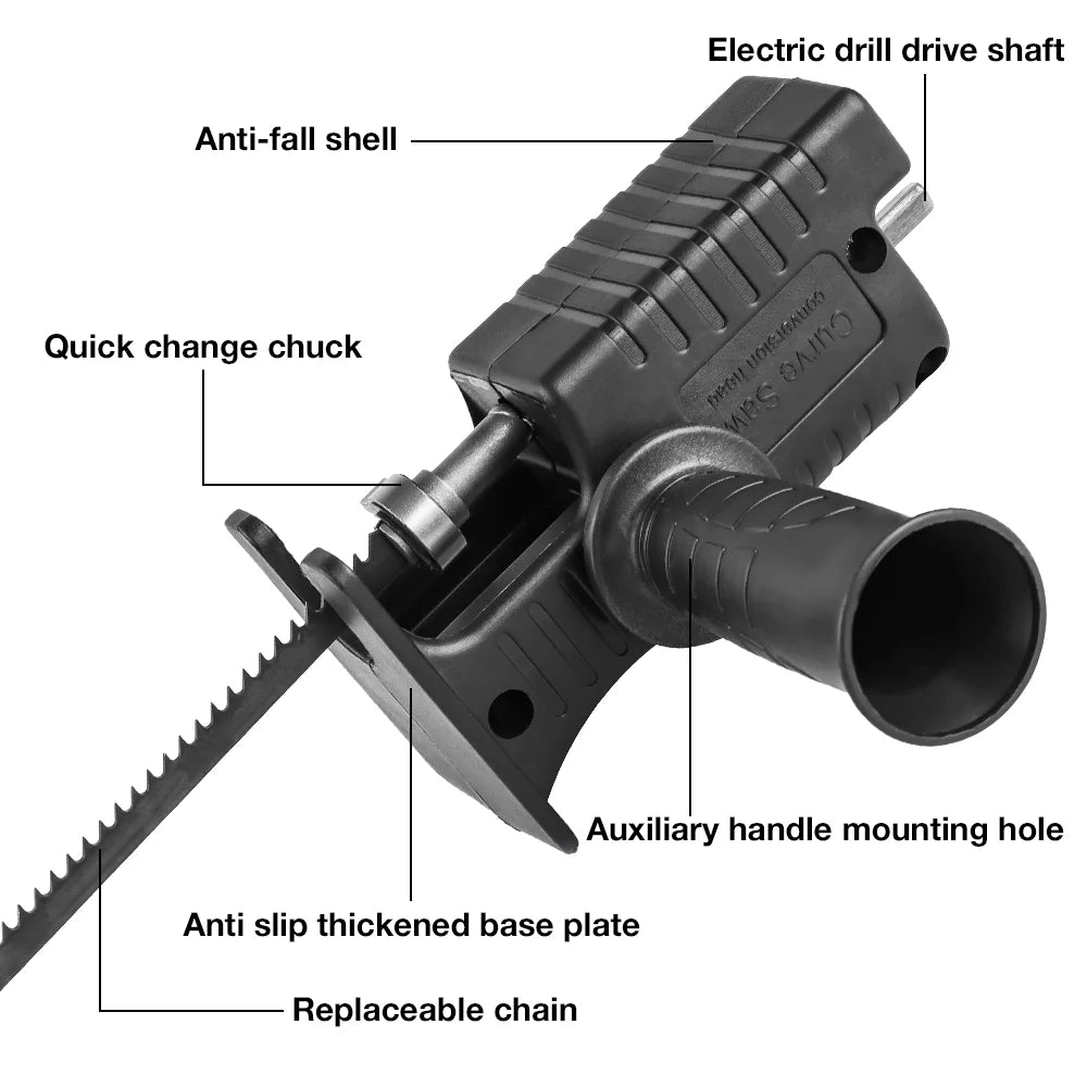 3/9Pcs Multipurpose Reciprocating Saw Adapter Kit Portable Electric Jig Saw for Cutting Wood/Pvc/Metal Home DIY Woodworking Tool