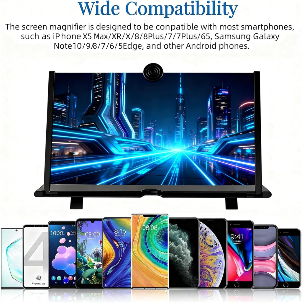 16-Inch Black Foldable Phone Screen Magnifier for Movies & Gaming