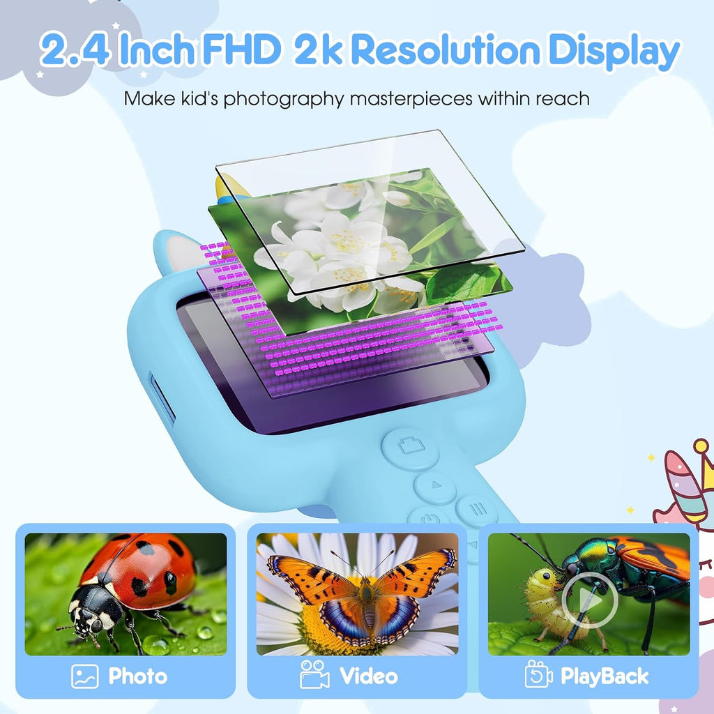 Magnify 2.4" Screen Handheld Microscope for Kids, 600X Digital 4K Kids Microscope, 8 Leds Pocket Microscope, Portable Edu Toy for Ages 3-12 Boys& Girls Exploring Bugs Plants at Home & Outdoor Travel