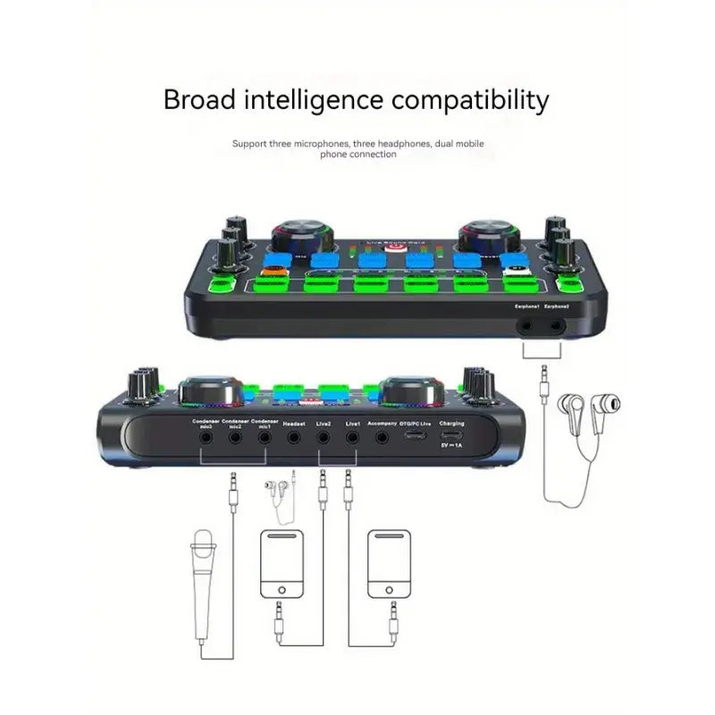 Tarjeta de Sonido HD X60 — Mezclador Profesional para Karaoke, KTV y Streaming