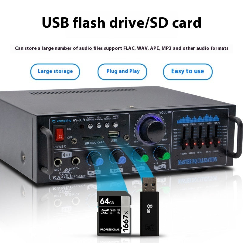 Sistema de Karaoke Bluetooth Alta Potencia — Amplificador de Audio Profesional