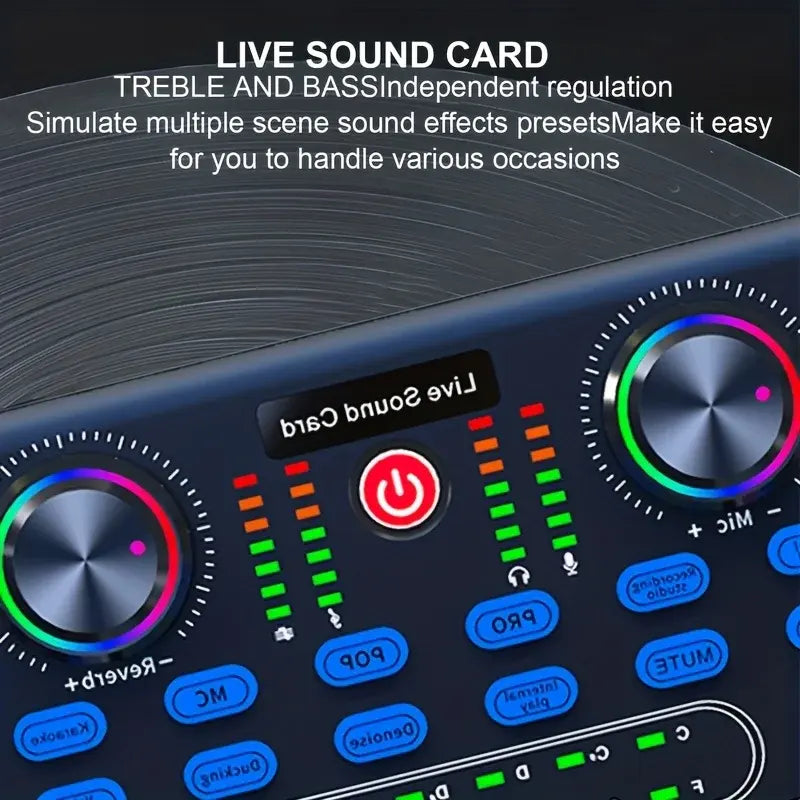 Tarjeta de Sonido HD X60 — Mezclador Profesional para Karaoke, KTV y Streaming