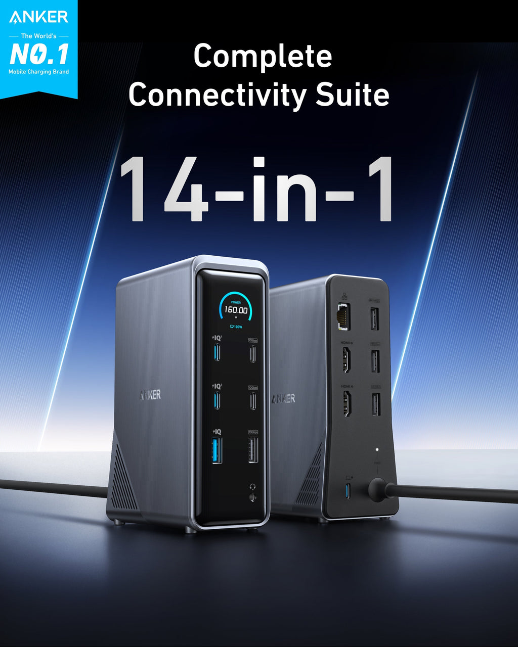 Anker Prime | Docking Station 14-en-1 Dual Display 160W