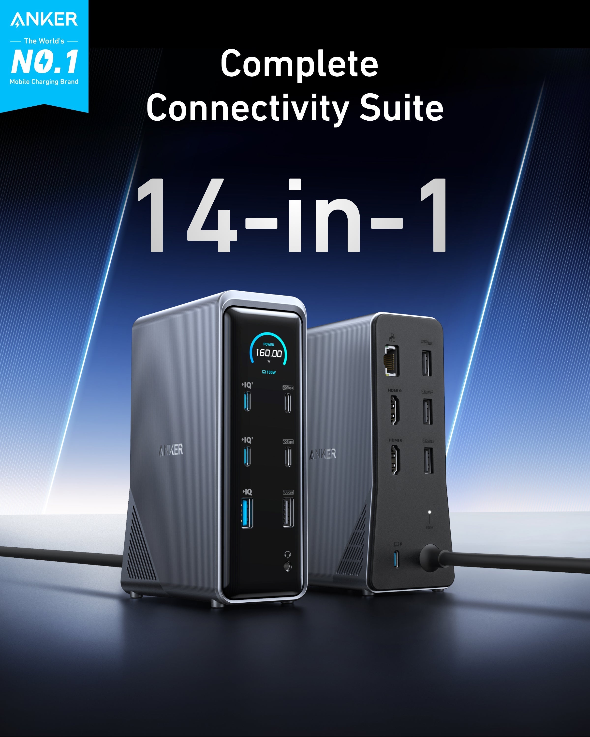 Anker Prime | Docking Station 14-en-1 Dual Display 160W