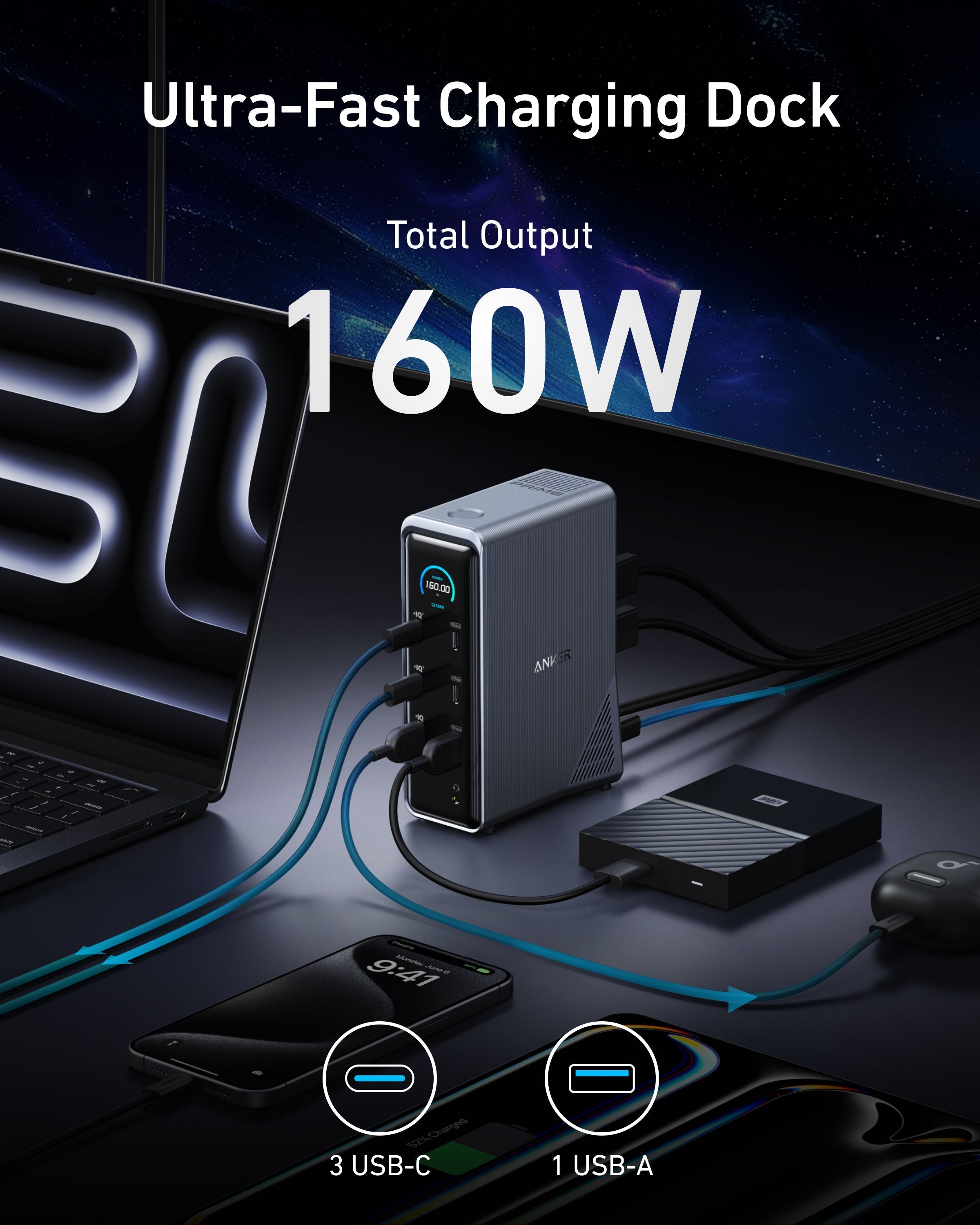 Anker Prime | Docking Station 14-en-1 Dual Display 160W