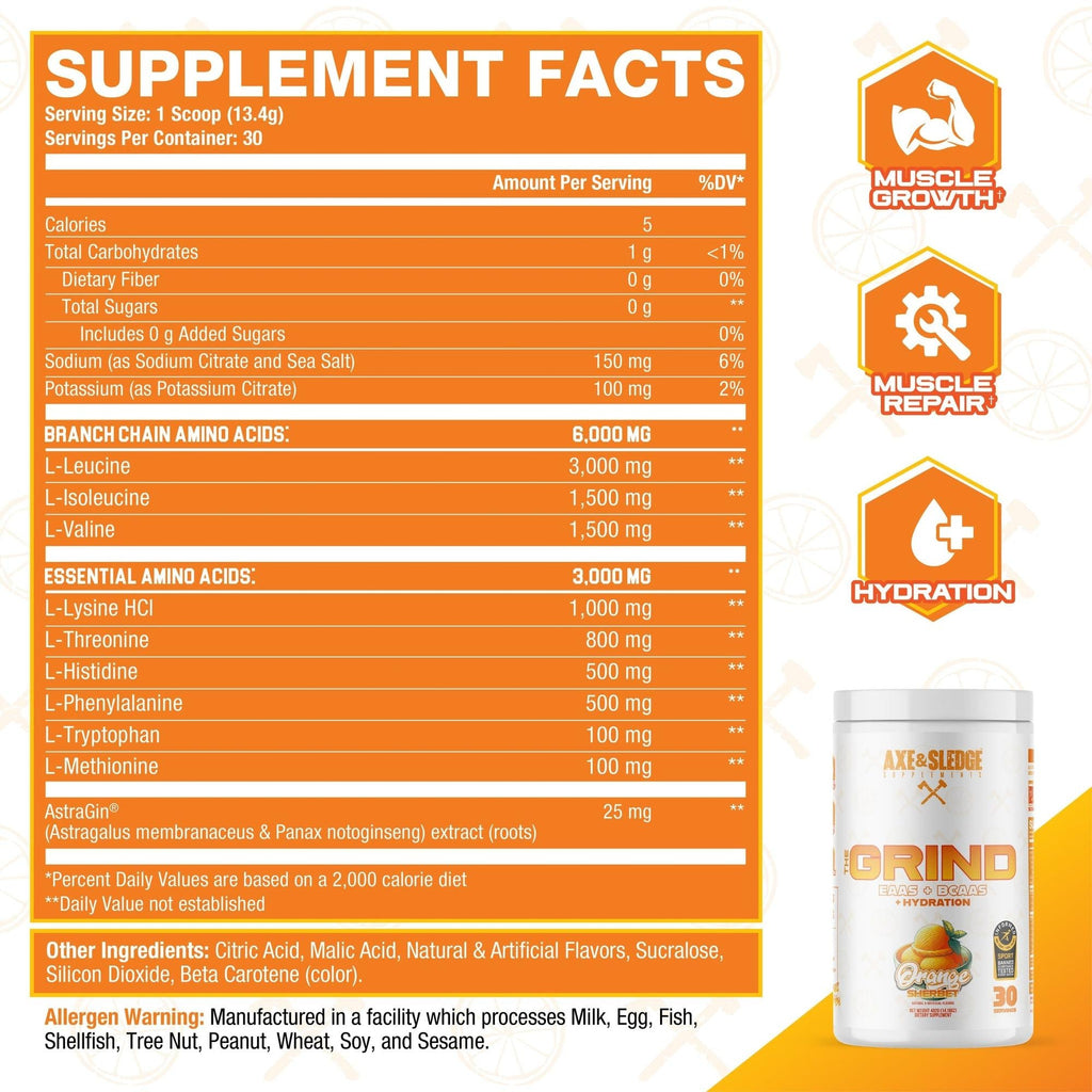 Aminoácidos The Grind Axe & Sledge — EAA + BCAA + Hidratación | The Grind EAAs + BCAAs