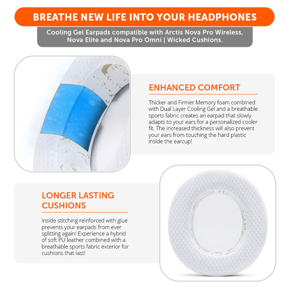 Almohadillas de Repuesto con Gel Refrescante WC FreeZe para Arctis Nova Pro Wireless | Wicked Cushions