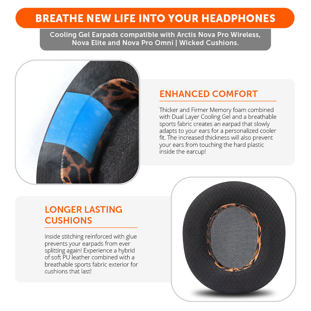 Almohadillas de Repuesto con Gel Refrescante WC FreeZe para Arctis Nova Pro Wireless | Wicked Cushions