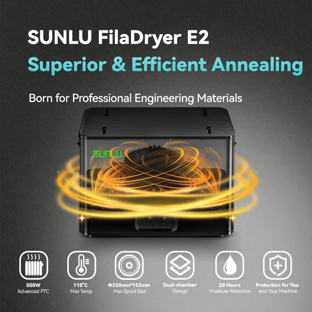SUNLU FilaDryer E2 | Secadora y Recocido de Filamentos 3D hasta 110°C