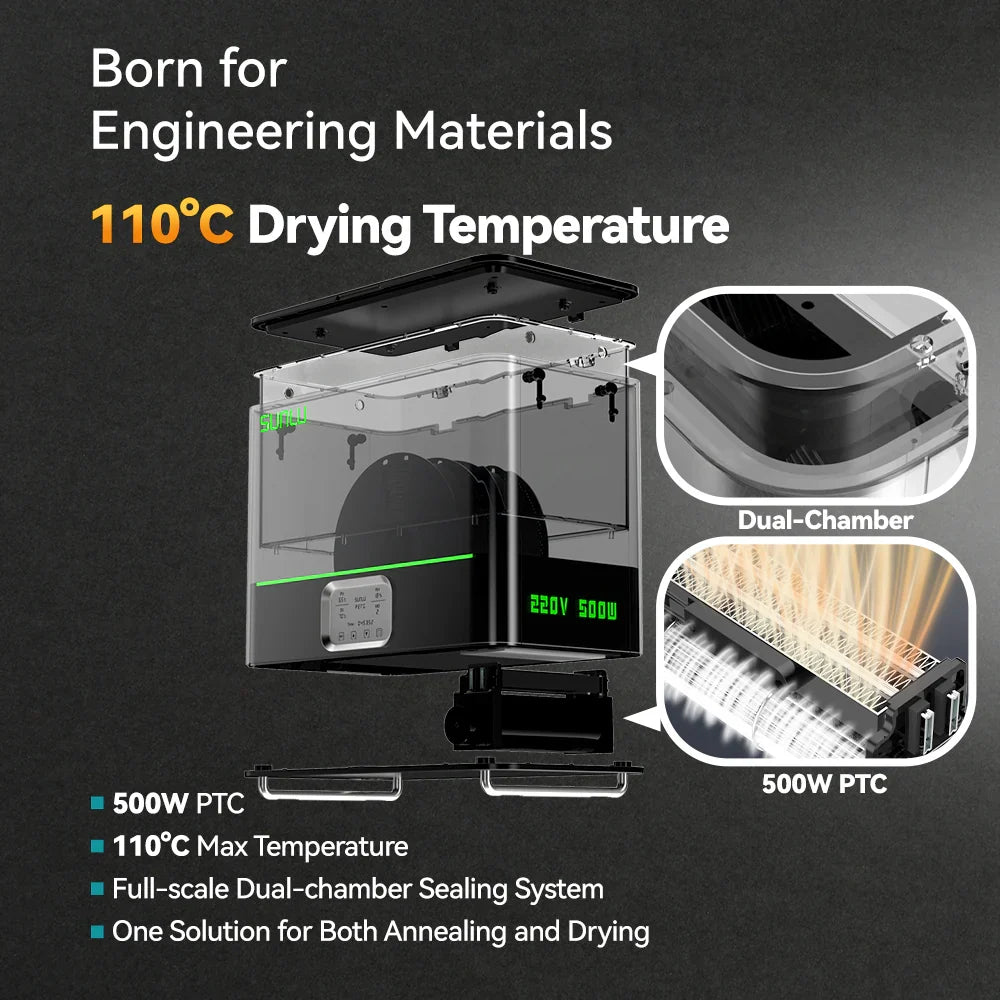 SUNLU FilaDryer E2 | Secadora y Recocido de Filamentos 3D hasta 110°C