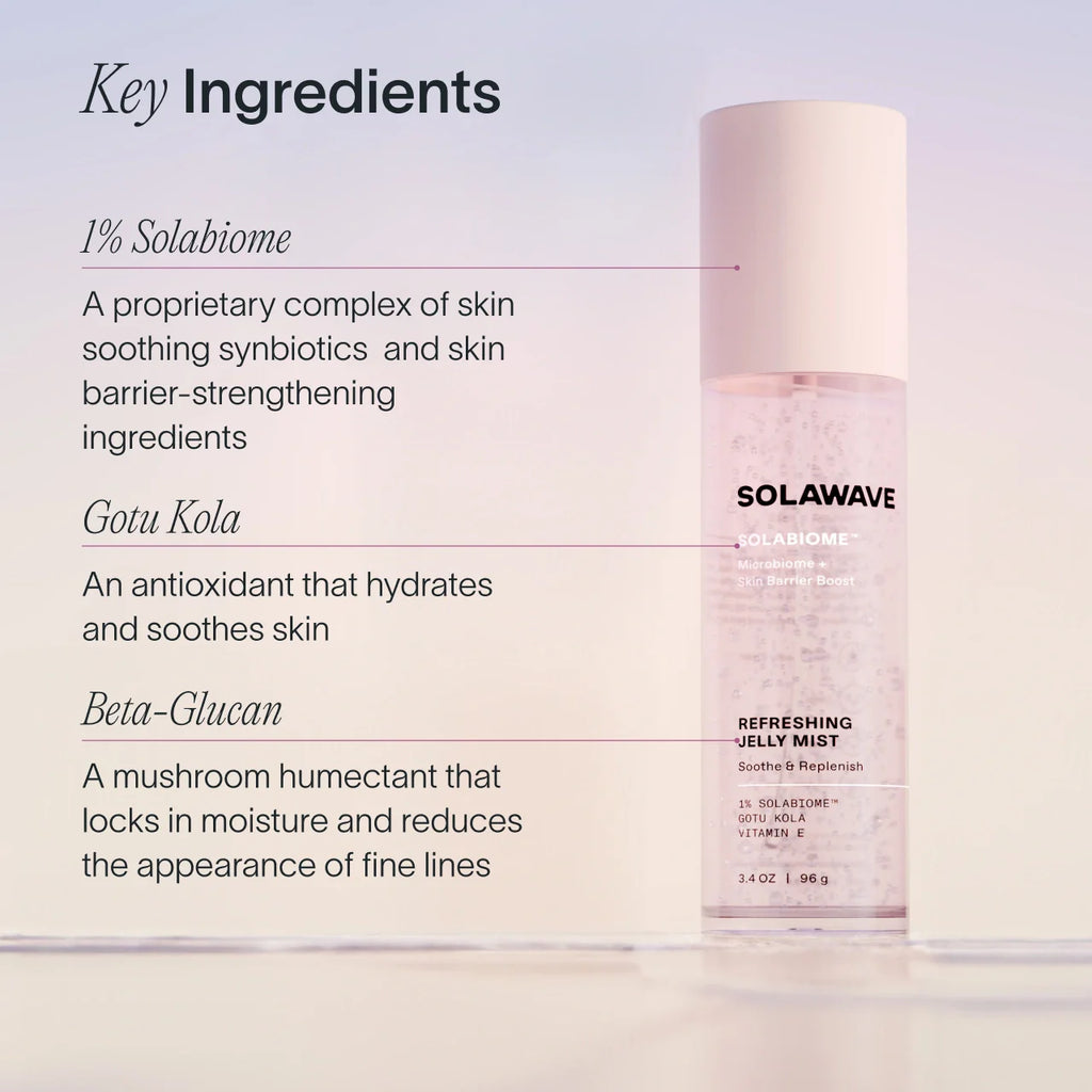 Bruma Facial Jelly Probiótica Solawave — Hidratación Instantánea | Solabiome Jelly Mist