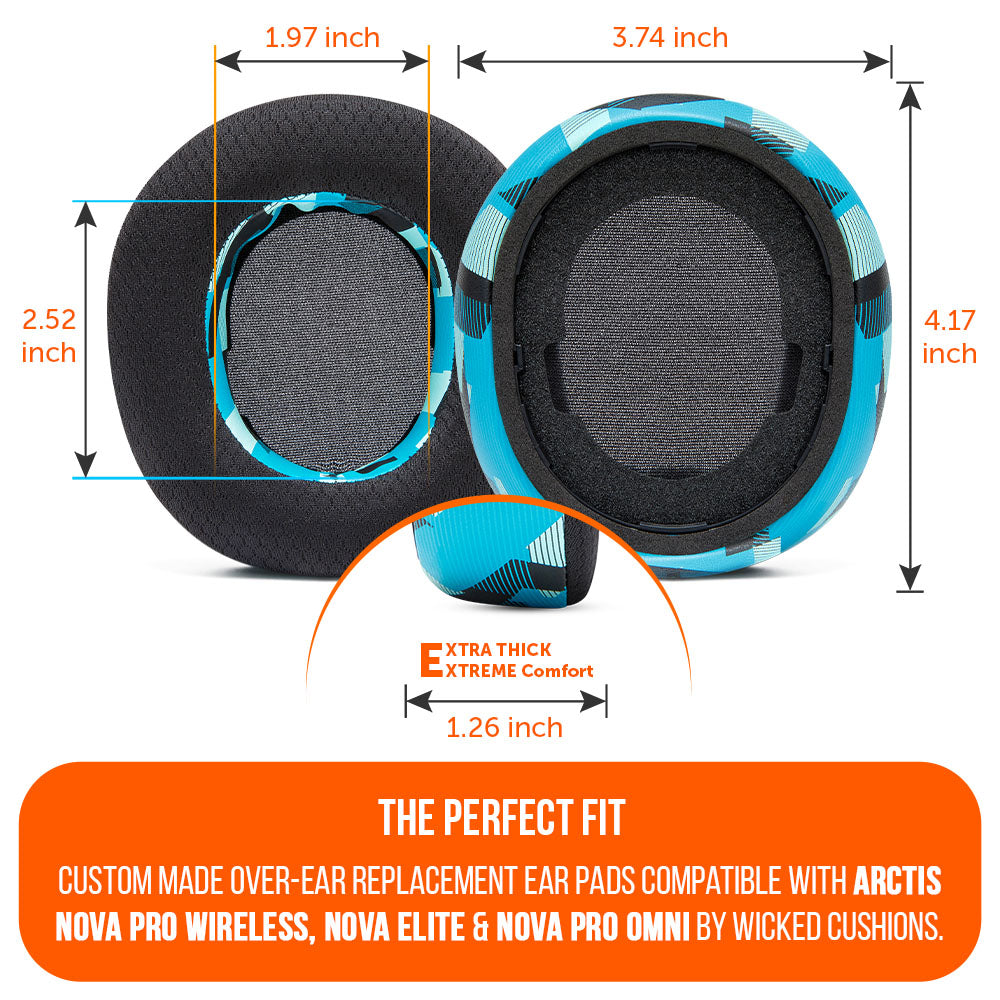 Almohadillas de Repuesto con Gel Refrescante WC FreeZe para Arctis Nova Pro Wireless | Wicked Cushions