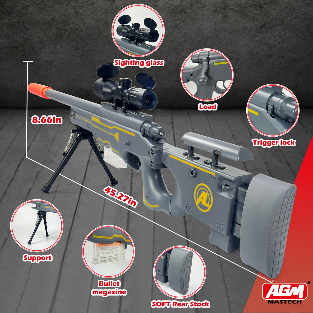 AWM Sniper Blaster Táctico | Foam Dart Rifle Plegable
