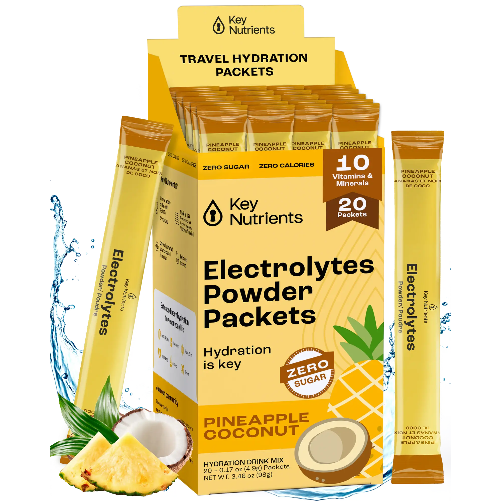 Polvo de Electrolitos Sin Azúcar Key Nutrients | Electrolyte Recovery Plus Powder Sugar-Free