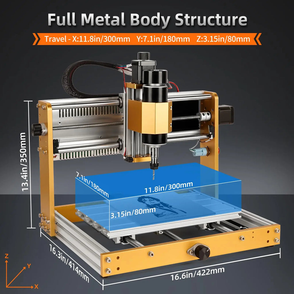 CNC Router 3018Pro Max 500W — Marco de Aluminio, Control GRBL Offline
