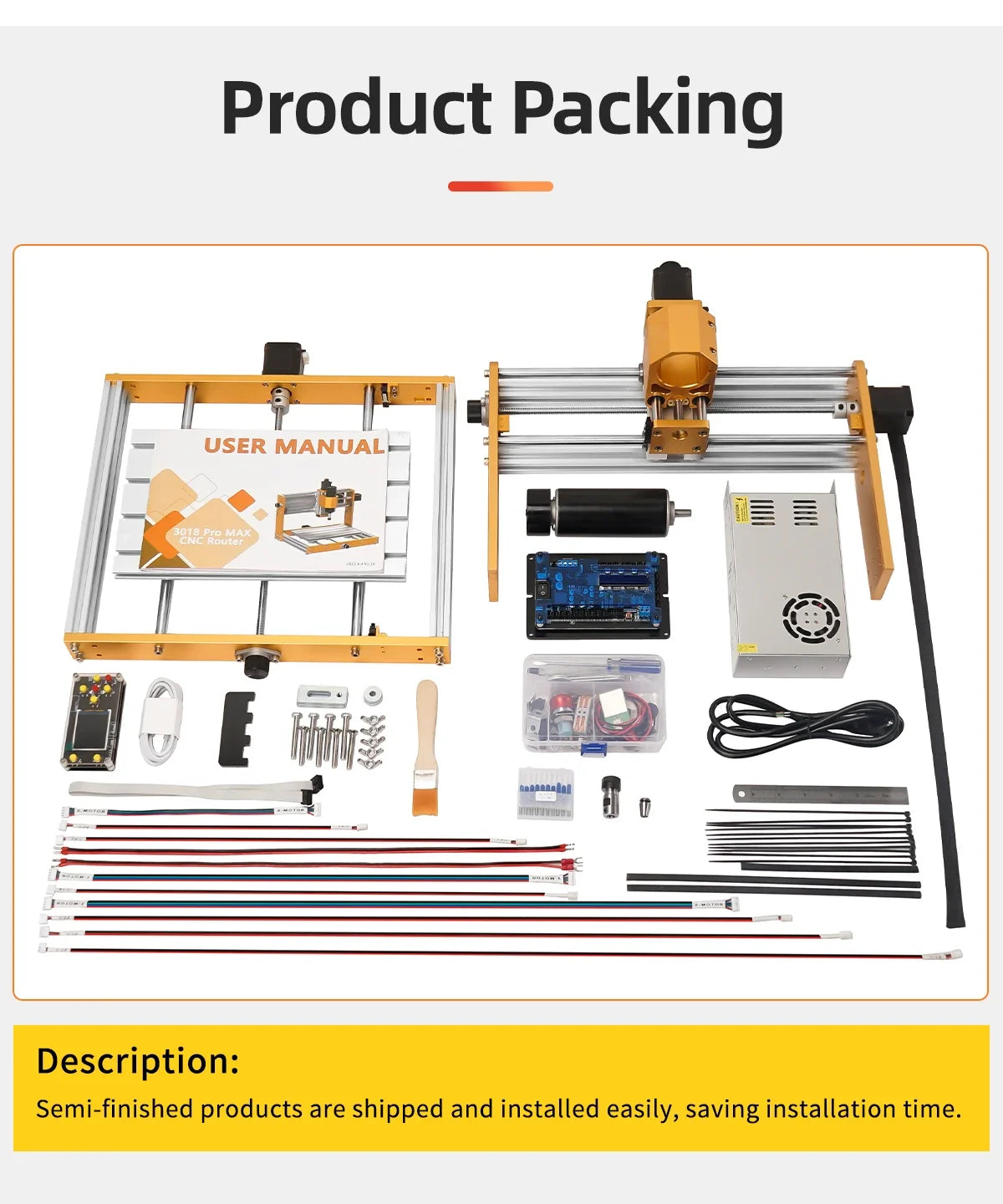CNC Router 3018Pro Max 500W — Marco de Aluminio, Control GRBL Offline