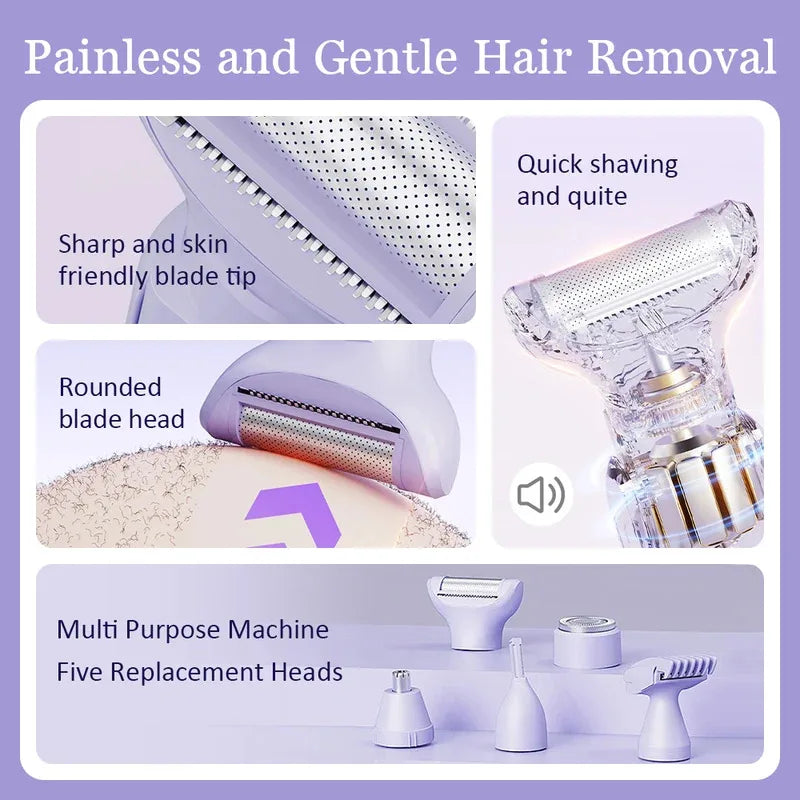 Rasuradora Eléctrica 5 en 1 para Mujer | 5-in-1 Electric Razor for Women